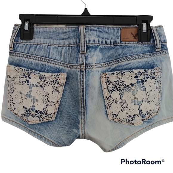 American Eagle Outfitters Pants - American Eagle Outfitters "Shortie" Denim Lace Shorts sz 00